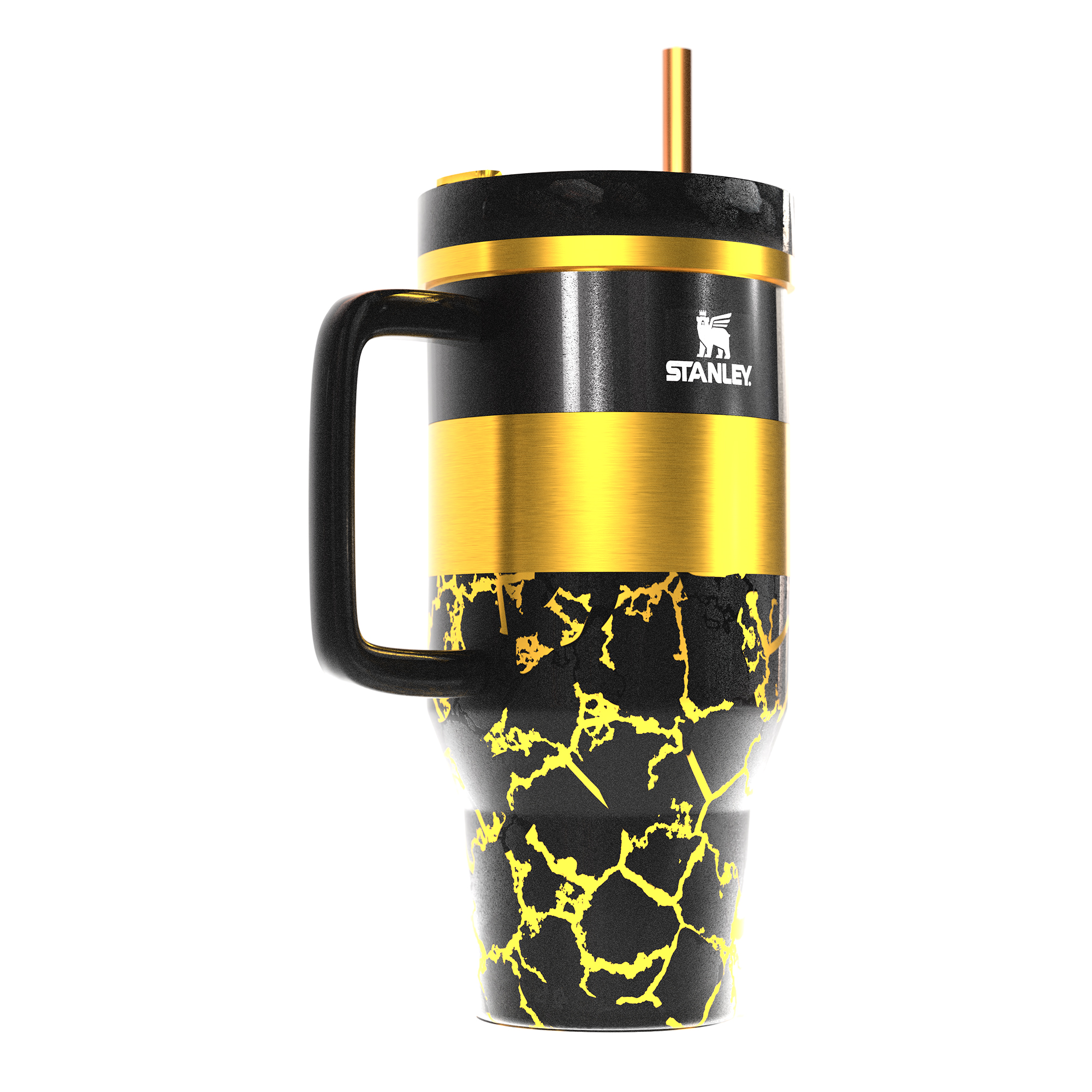 Black and Gold Kintsugi Stanley Tumbler Cup preview image 1